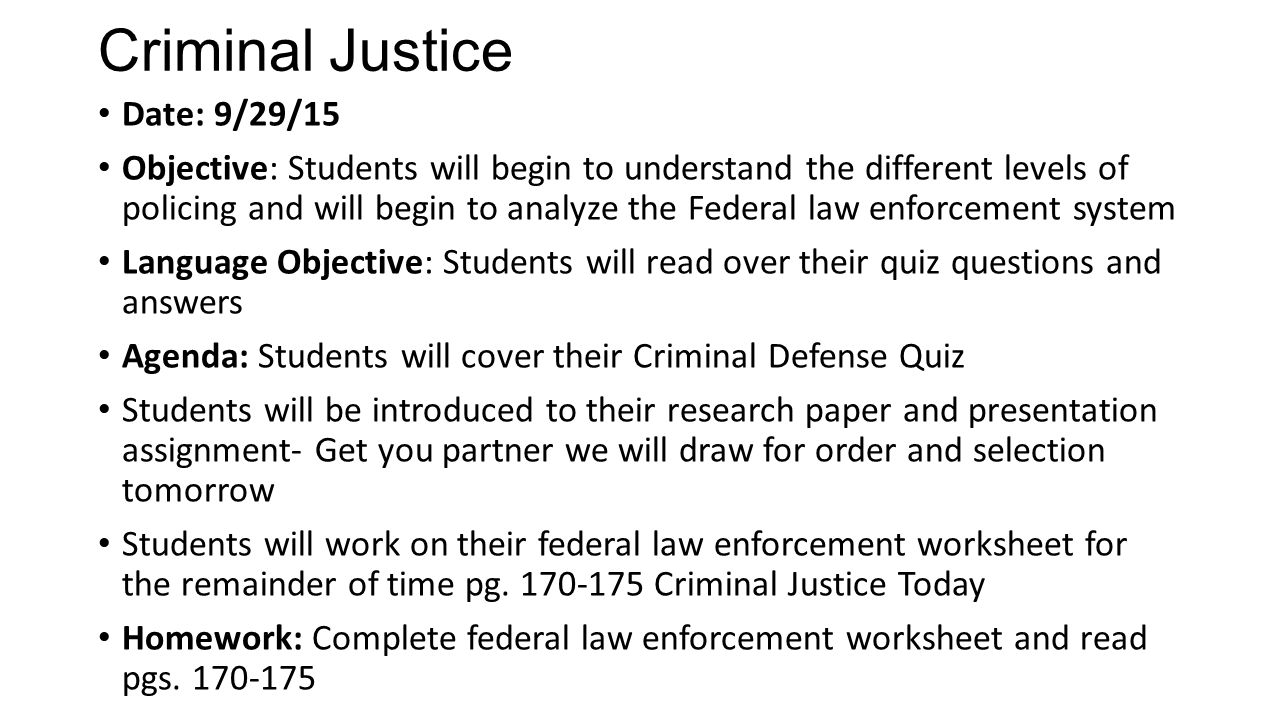 Questions and answers criminal justice